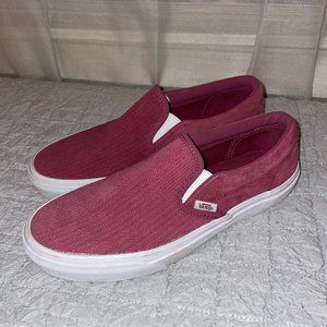 BURGUNDY SUEDE SLIP-ON VANS!